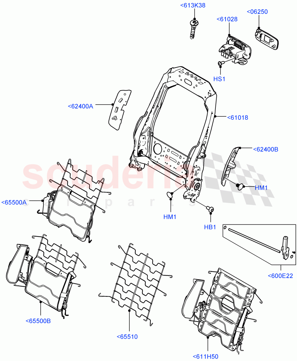 Front Seat Back (Halewood (UK)) of Land Rover Land Rover Range Rover Evoque (2019+) [2.0 Turbo Diesel]