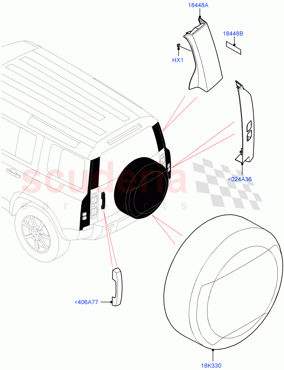 Luggage Compartment Door (Finisher) of Land Rover Land Rover Defender (2020+) [2.0 Turbo Petrol AJ200P]