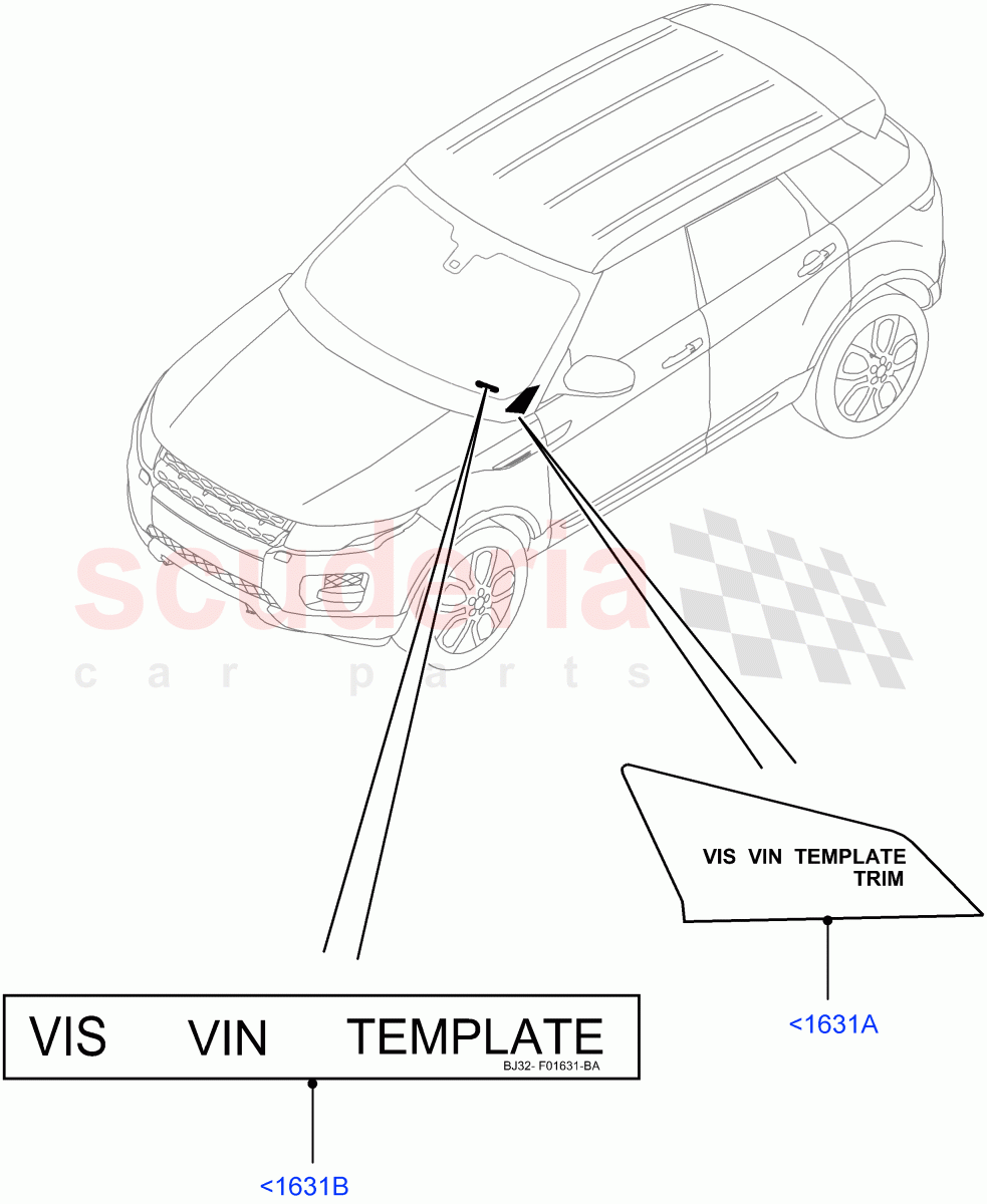 Labels (Windscreen) (Changsu (China)) ((V) FROMEG000001) of Land Rover Land Rover Range Rover Evoque (2012-2018) [2.2 Single Turbo Diesel]