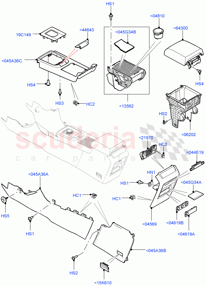 Console - Floor (External Components) (Changsu (China)) ((V) FROMFG000001, (V) TOKG446856) of Land Rover Land Rover Discovery Sport (2015+) [2.2 Single Turbo Diesel]