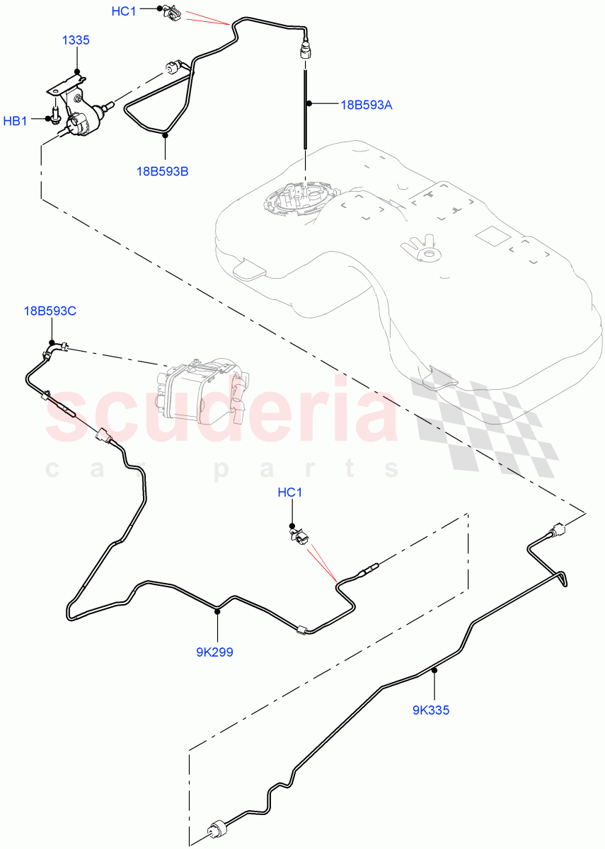 Auxiliary Fuel Fired Pre-Heater (Heater Fuel Supply) (Halewood (UK), With Fuel Fired Heater, Fuel Fired Heater With Park Heat, Fuel Heater W/Pk Heat With Remote) ((V) FROMLH000001) of Land Rover Land Rover Discovery Sport (2015+) [2.0 Turbo Petrol GTDI]