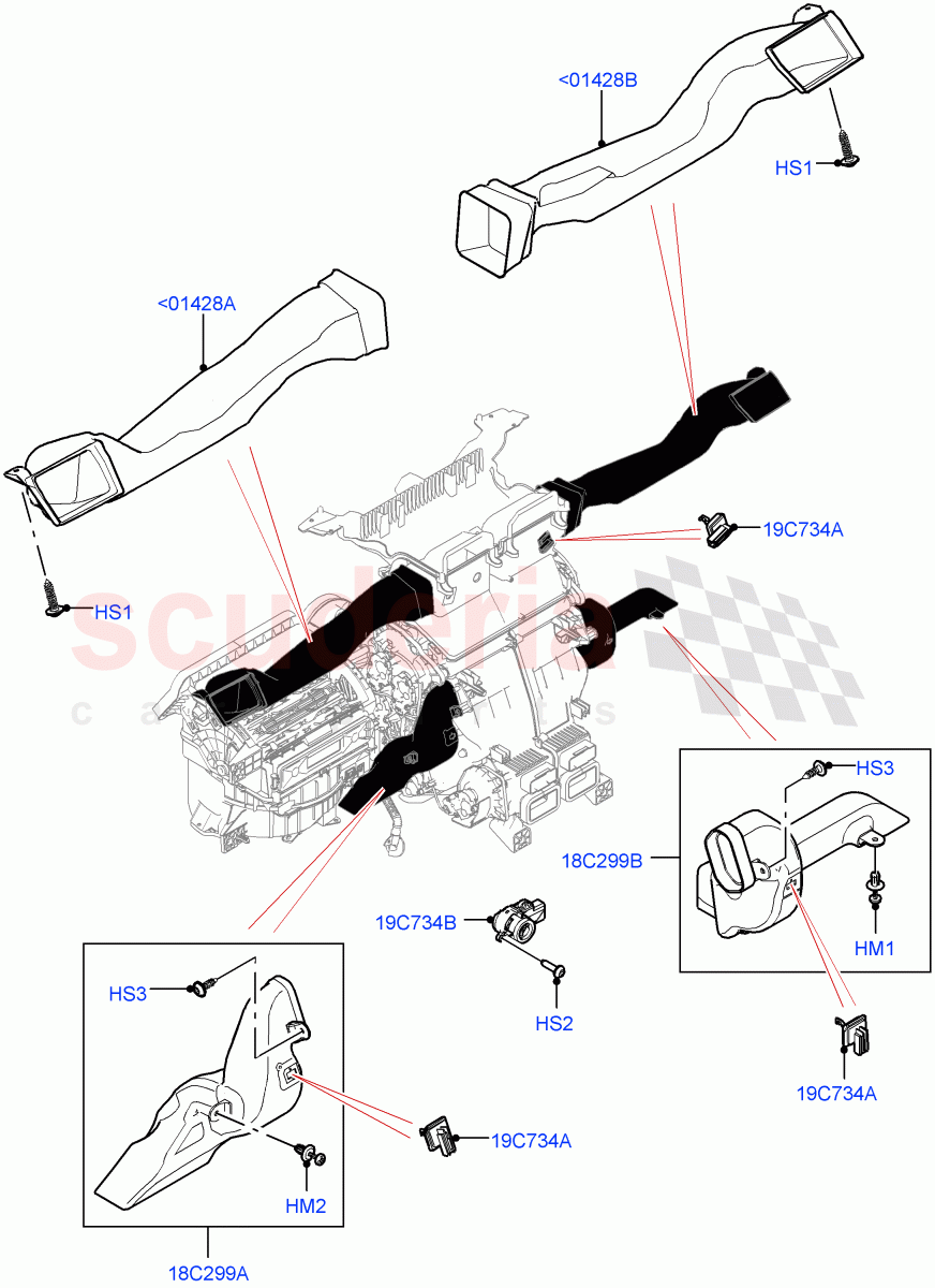 Air Vents, Louvres And Ducts (Internal Components, 1st Row) of Land Rover Land Rover Defender (2020+) [3.0 I6 Turbo Diesel AJ20D6]
