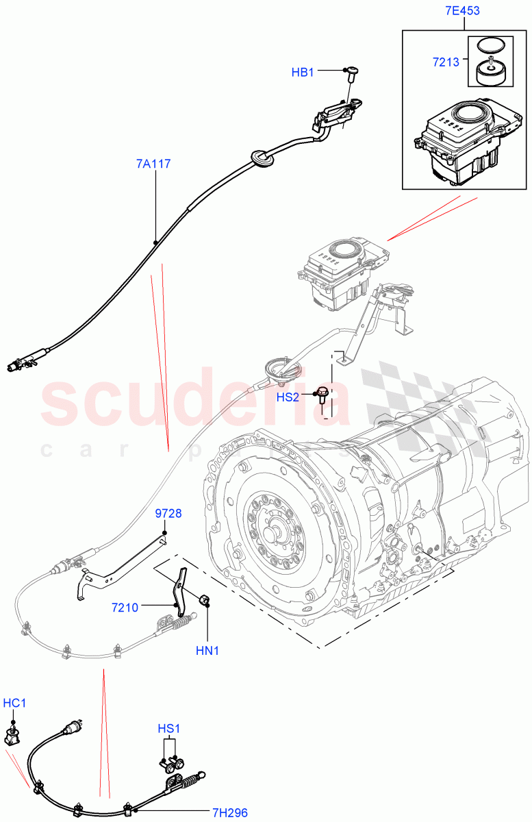 Gear Change-Automatic Transmission (Floor) (3.0L DOHC GDI SC V6 PETROL, 8 Speed Auto Trans ZF 8HP70 4WD, 3.0 V6 Diesel) ((V) FROMCA000001) of Land Rover Land Rover Discovery 4 (2010-2016) [3.0 Diesel 24V DOHC TC]