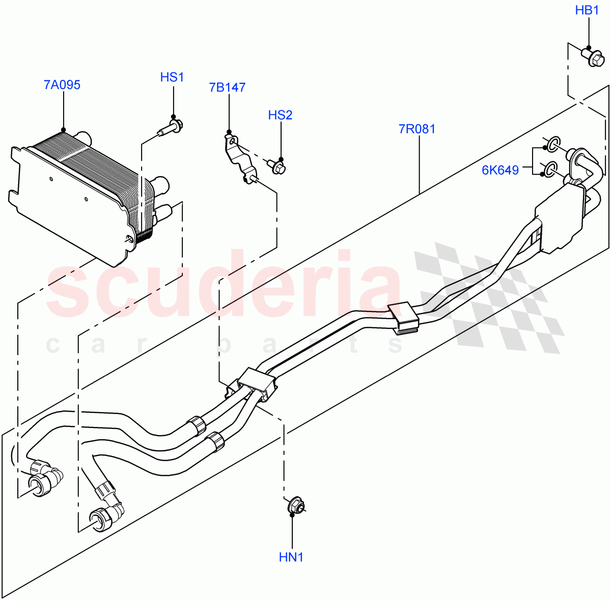 Transmission Cooling Systems (4.4L DOHC DITC V8 Diesel, 8 Speed Auto Trans ZF 8HP70 4WD) of Land Rover Land Rover Range Rover Sport (2014+) [3.0 I6 Turbo Petrol AJ20P6]