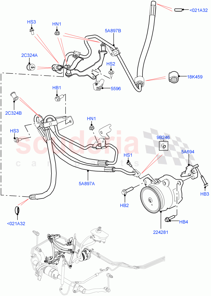 Active Anti-Roll Bar System (ARC Pump, High Pressure Pipes) (4.4L DOHC DITC V8 Diesel) ((V) FROMJA000001) of Land Rover Land Rover Range Rover (2012-2021) [3.0 I6 Turbo Petrol AJ20P6]