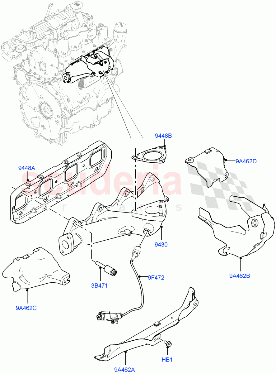 Exhaust Manifold (2.0L I4 DSL MID DOHC AJ200, Itatiaia (Brazil)) ((V) FROMGT000001) of Land Rover Land Rover Discovery Sport (2015+) [2.0 Turbo Diesel]
