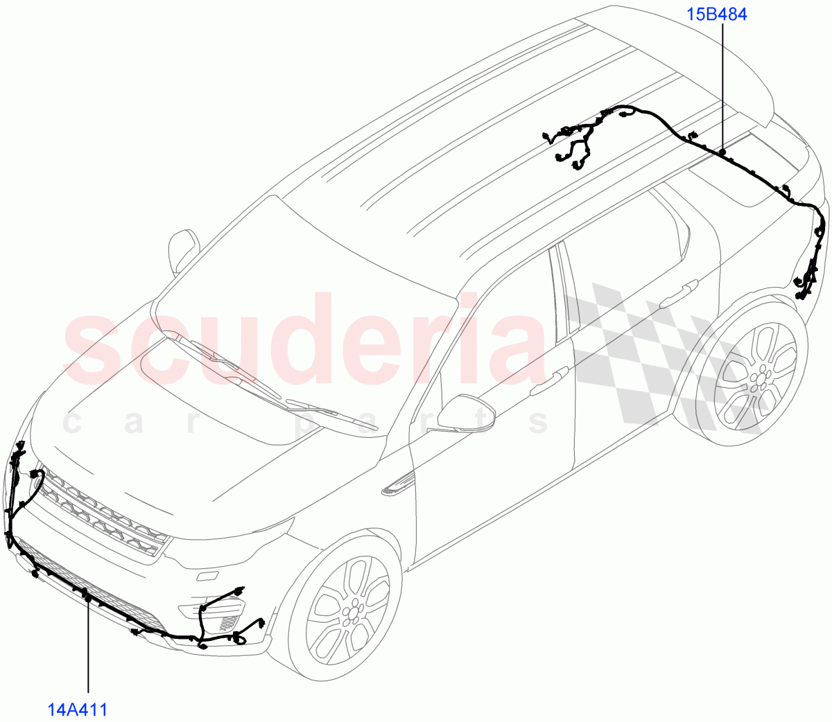 Electrical Wiring - Body And Rear (Bumper) (Itatiaia (Brazil)) ((V) FROMGT000001) of Land Rover Land Rover Discovery Sport (2015+) [2.0 Turbo Petrol AJ200P]