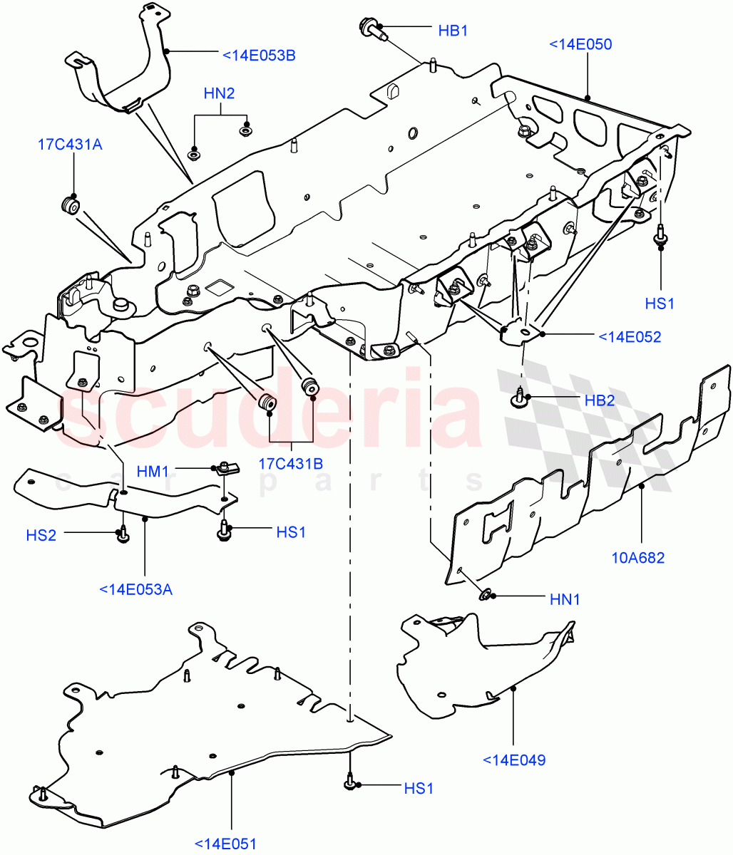 Hybrid Electrical Modules (Traction Battery And Inverter Cradle) (3.0 V6 D Gen2 Twin Turbo, 8 Speed Auto Trans ZF 8HP70 HEV 4WD, 3.0 V6 Diesel Electric Hybrid Eng, 3.0 V6 D Gen2 Mono Turbo) ((V) FROMFA000001) of Land Rover Land Rover Range Rover (2012-2021) [5.0 OHC SGDI NA V8 Petrol]