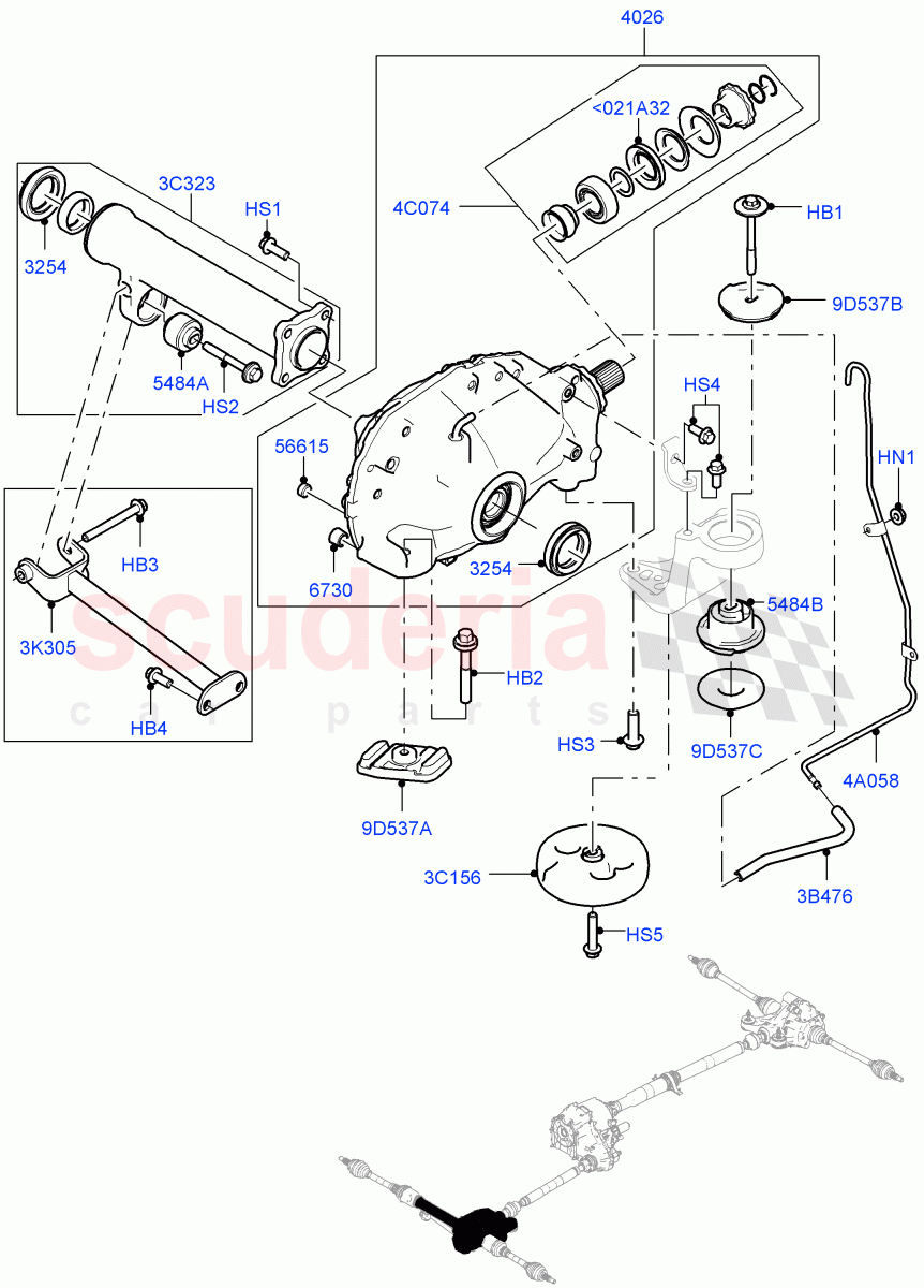 Front Axle Case (Nitra Plant Build) (2.0L I4 DSL HIGH DOHC AJ200, 2.0L I4 DSL MID DOHC AJ200, 3.0 V6 D Gen2 Twin Turbo, 3.0 V6 D Gen2 Mono Turbo, 3.0 V6 D Low MT ROW) ((V) FROMK2000001, (V) TOL2999999) of Land Rover Land Rover Discovery 5 (2017+) [2.0 Turbo Diesel]