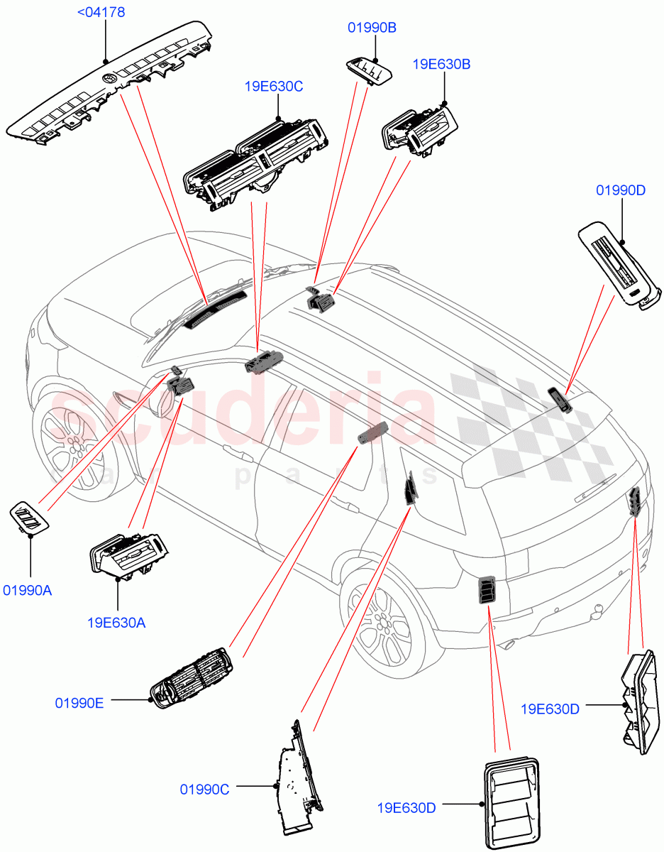 Air Vents, Louvres And Ducts (External Components) (Halewood (UK)) ((V) FROMLH000001) of Land Rover Land Rover Discovery Sport (2015+) [2.2 Single Turbo Diesel]