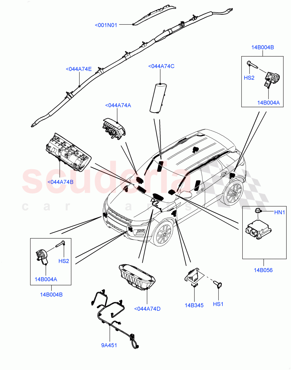 Airbag System (Changsu (China)) ((V) FROMEG000001) of Land Rover Land Rover Range Rover Evoque (2012-2018) [2.2 Single Turbo Diesel]