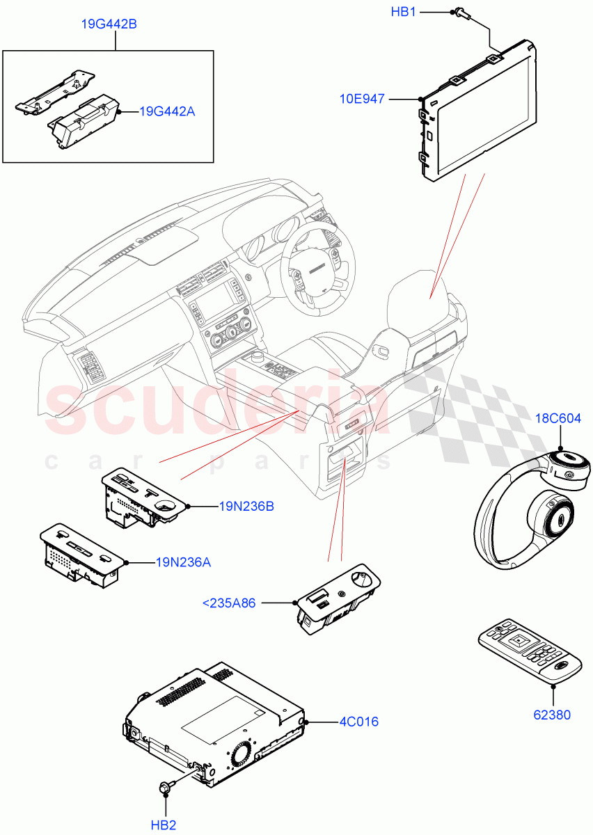 Family Entertainment System (Solihull Plant Build) ((V) FROMHA000001) of Land Rover Land Rover Discovery 5 (2017+) [2.0 Turbo Petrol AJ200P]