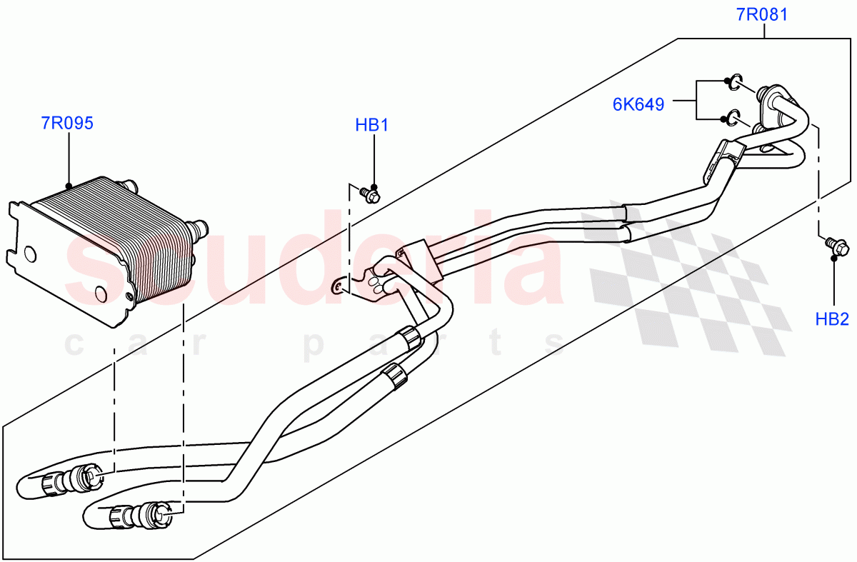 Transmission Cooling Systems (5.0L OHC SGDI SC V8 Petrol - AJ133, 6 Speed Auto Transmission ZF 6HP28, 5.0L OHC SGDI NA V8 Petrol - AJ133) ((V) FROMAA000001) of Land Rover Land Rover Range Rover (2010-2012) [4.4 DOHC Diesel V8 DITC]