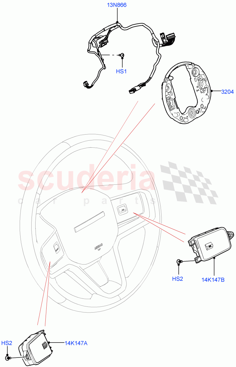 Switches (Steering Wheel) (Halewood (UK)) ((V) FROMMH000001) of Land Rover Land Rover Discovery Sport (2015+) [1.5 I3 Turbo Petrol AJ20P3]