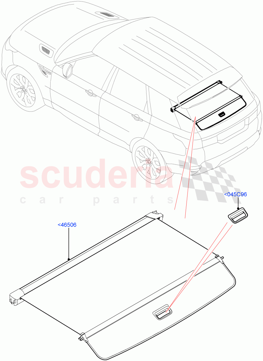 Load Compartment Trim (Package Tray, Upper) (With Load Area Cover) of Land Rover Land Rover Range Rover Sport (2014+) [3.0 Diesel 24V DOHC TC]