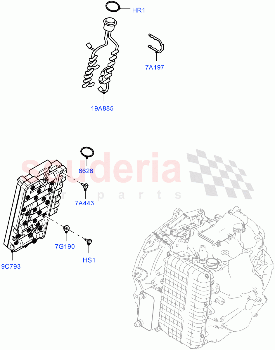 Valve Body - Main Control & Servo's (1.5L AJ20P3 Petrol High PHEV, 8 Speed Automatic Trans 8G30, Halewood (UK), 1.5L AJ20P3 Petrol High) ((V) FROMLH000001) of Land Rover Land Rover Discovery Sport (2015+) [2.0 Turbo Diesel]