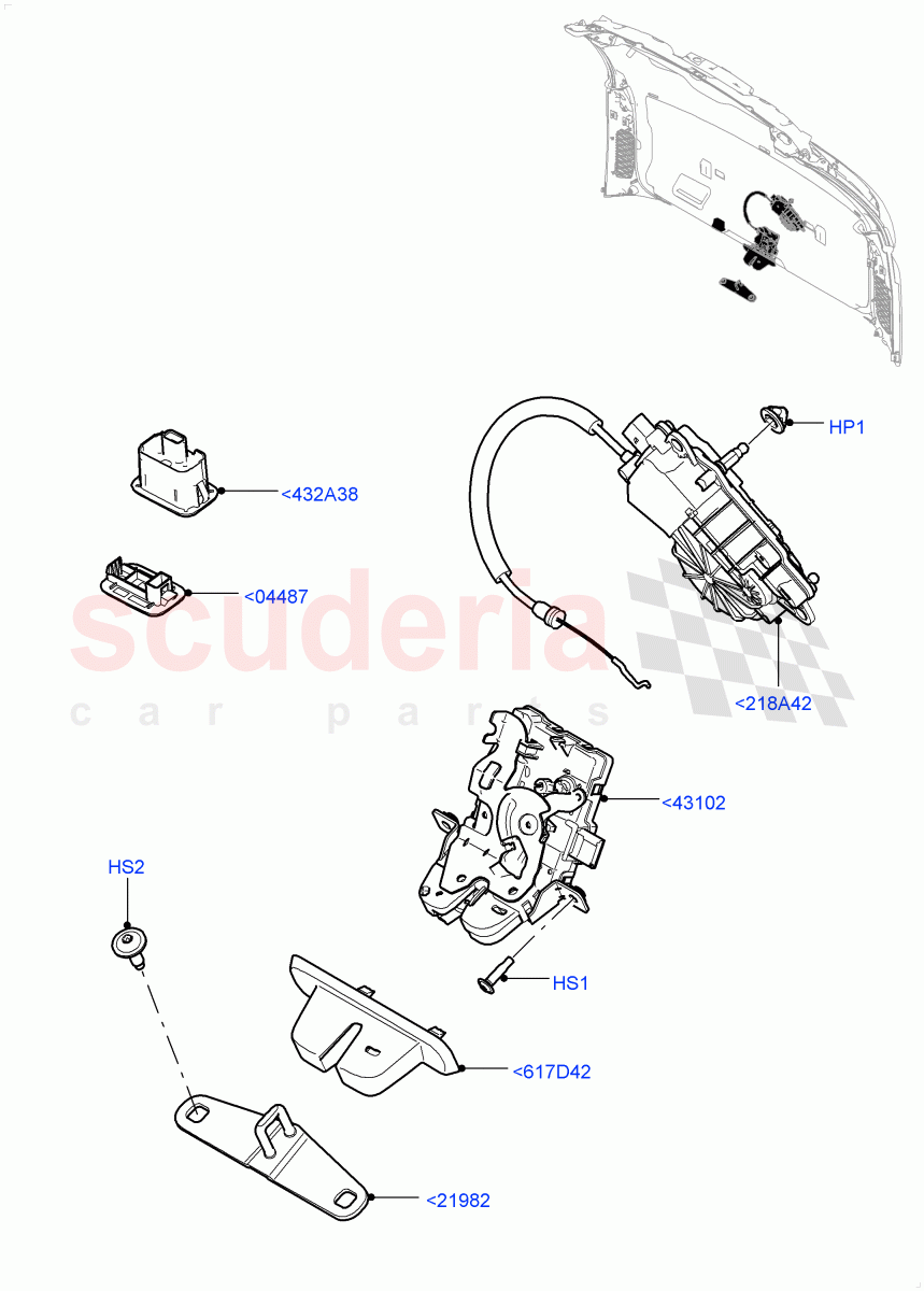 Luggage Compt/Tailgte Lock Controls (Itatiaia (Brazil)) of Land Rover Land Rover Range Rover Evoque (2019+) [2.0 Turbo Diesel AJ21D4]