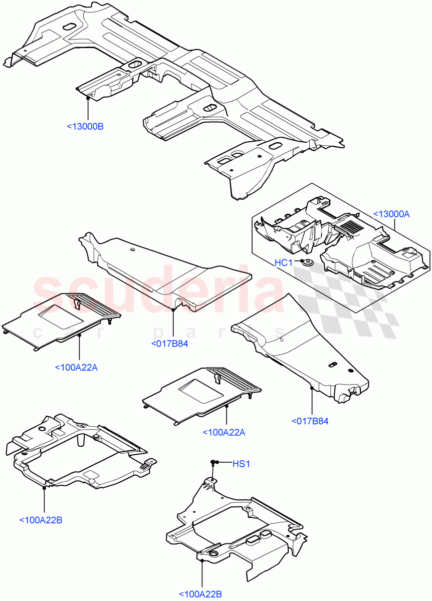 Floor Trim (Floor Carpets, Commercial) (Standard Wheelbase, Version - Commercial) ((V) FROMM2000001) of Land Rover Land Rover Defender (2020+) [3.0 I6 Turbo Petrol AJ20P6]