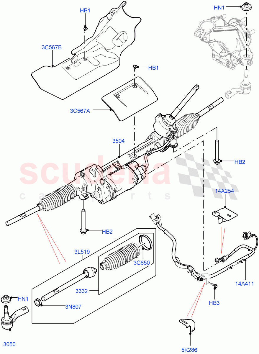 Steering Gear (RHD, Halewood (UK)) of Land Rover Land Rover Range Rover Evoque (2012-2018) [2.2 Single Turbo Diesel]