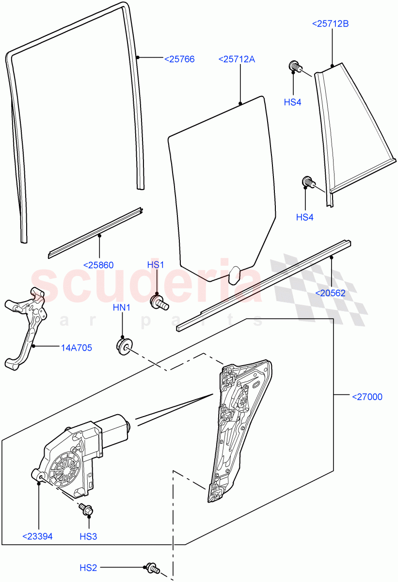 Rear Door Glass And Window Controls ((V) TO9A999999) of Land Rover Land Rover Range Rover Sport (2005-2009) [2.7 Diesel V6]
