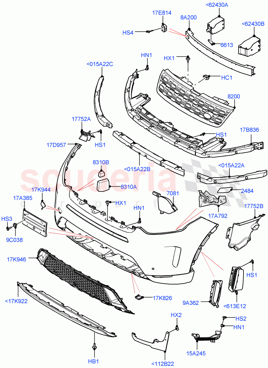 Radiator Grille And Front Bumper (Changsu (China), Front Bumper - Painted Body Colour) ((V) FROMKG446857) of Land Rover Land Rover Discovery Sport (2015+) [2.0 Turbo Petrol GTDI]