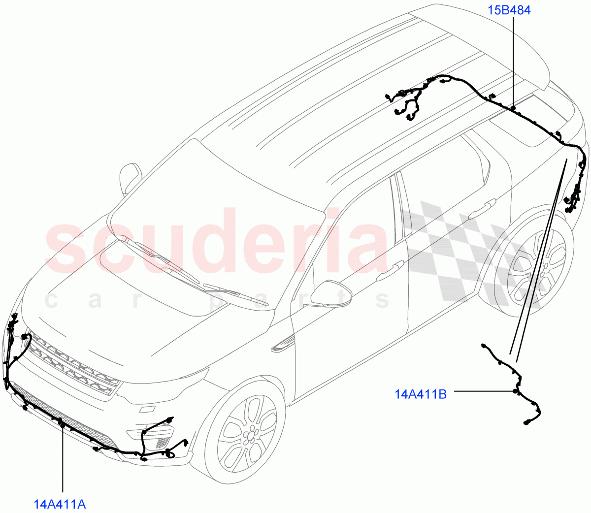Electrical Wiring - Body And Rear (Bumper) (Halewood (UK)) of Land Rover Land Rover Discovery Sport (2015+) [1.5 I3 Turbo Petrol AJ20P3]