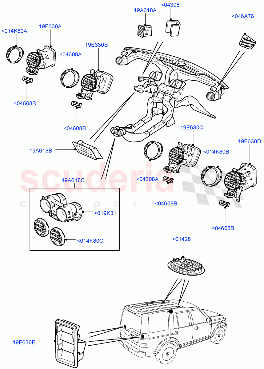 Air Vents, Louvres And Ducts (External Components) ((V) FROMAA000001) of Land Rover Land Rover Discovery 4 (2010-2016) [3.0 DOHC GDI SC V6 Petrol]