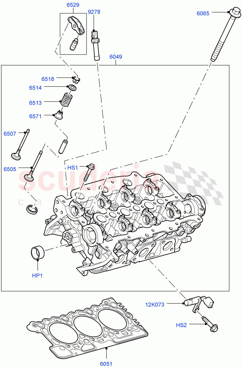 Cylinder Head (3.0L 24V V6 Turbo Diesel Std Flow, 3.0L 24V DOHC V6 TC Diesel, 3.0 V6 Diesel Electric Hybrid Eng) ((V) FROMAA000001) of Land Rover Land Rover Discovery 4 (2010-2016) [3.0 Diesel 24V DOHC TC]