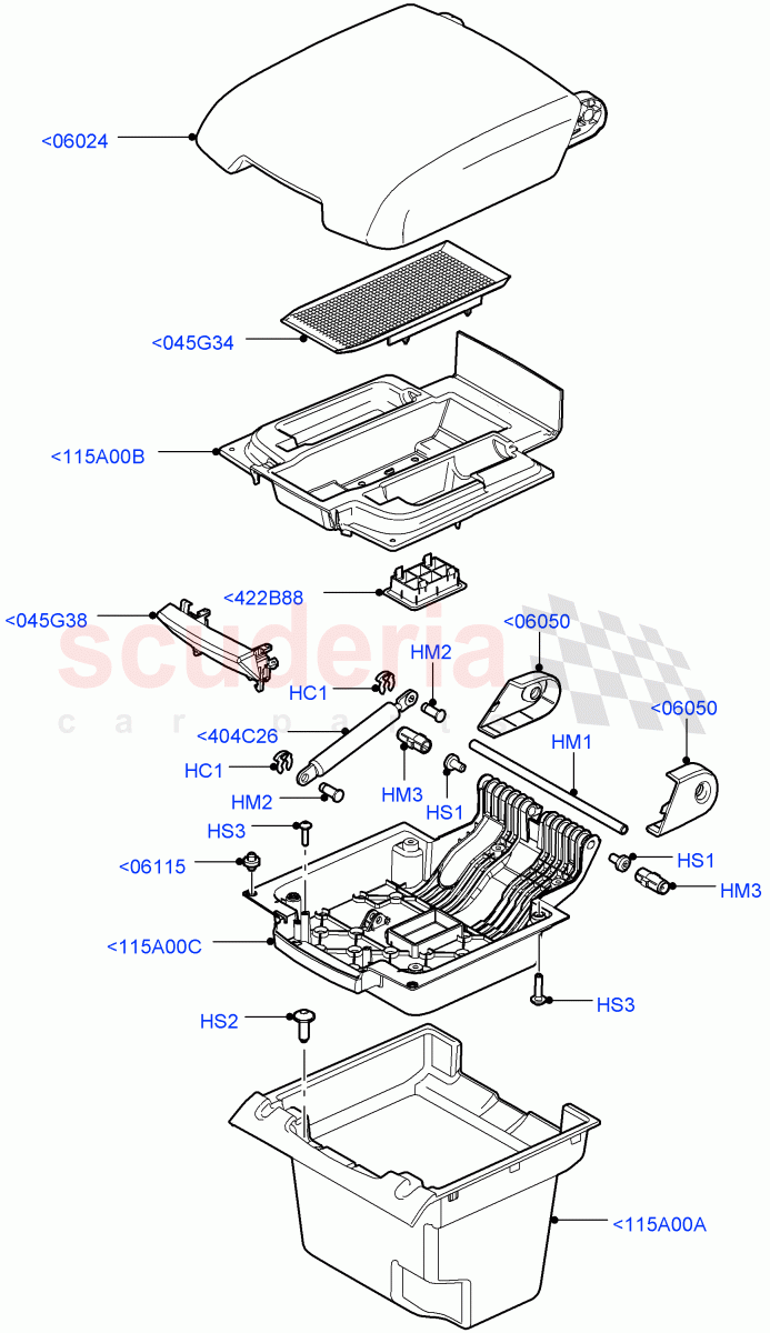 Console - Floor (For Stowage Boxes And Lids) ((V) FROMAA000001) of Land Rover Land Rover Range Rover (2010-2012) [3.6 V8 32V DOHC EFI Diesel]