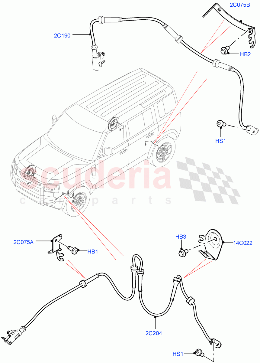 ABS Sensors (ABS/Speed Sensor) of Land Rover Land Rover Defender (2020+) [2.0 Turbo Diesel]