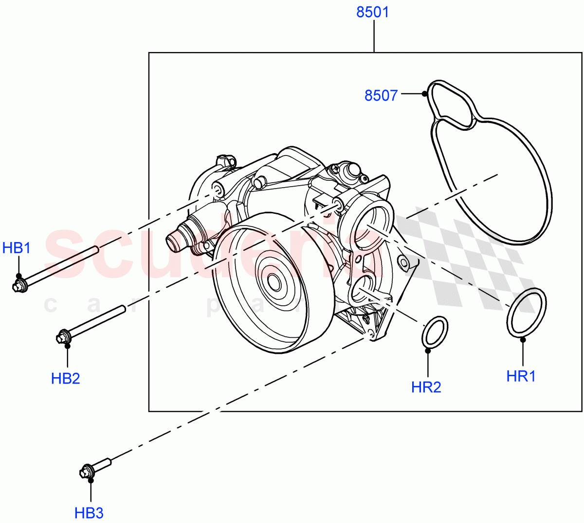 Water Pump (4.4 V8 Turbo Petrol (NC10)) of Land Rover Land Rover Range Rover (2022+) [4.4 V8 Turbo Petrol NC10]