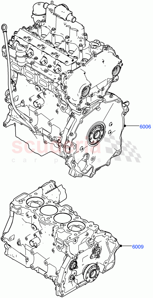 Service Engine And Short Block (2.0L I4 Mid AJ200 Petrol E100, Itatiaia (Brazil), 2.0L I4 Mid DOHC AJ200 Petrol) ((V) FROMJT000001) of Land Rover Land Rover Range Rover Evoque (2012-2018) [2.0 Turbo Petrol AJ200P]