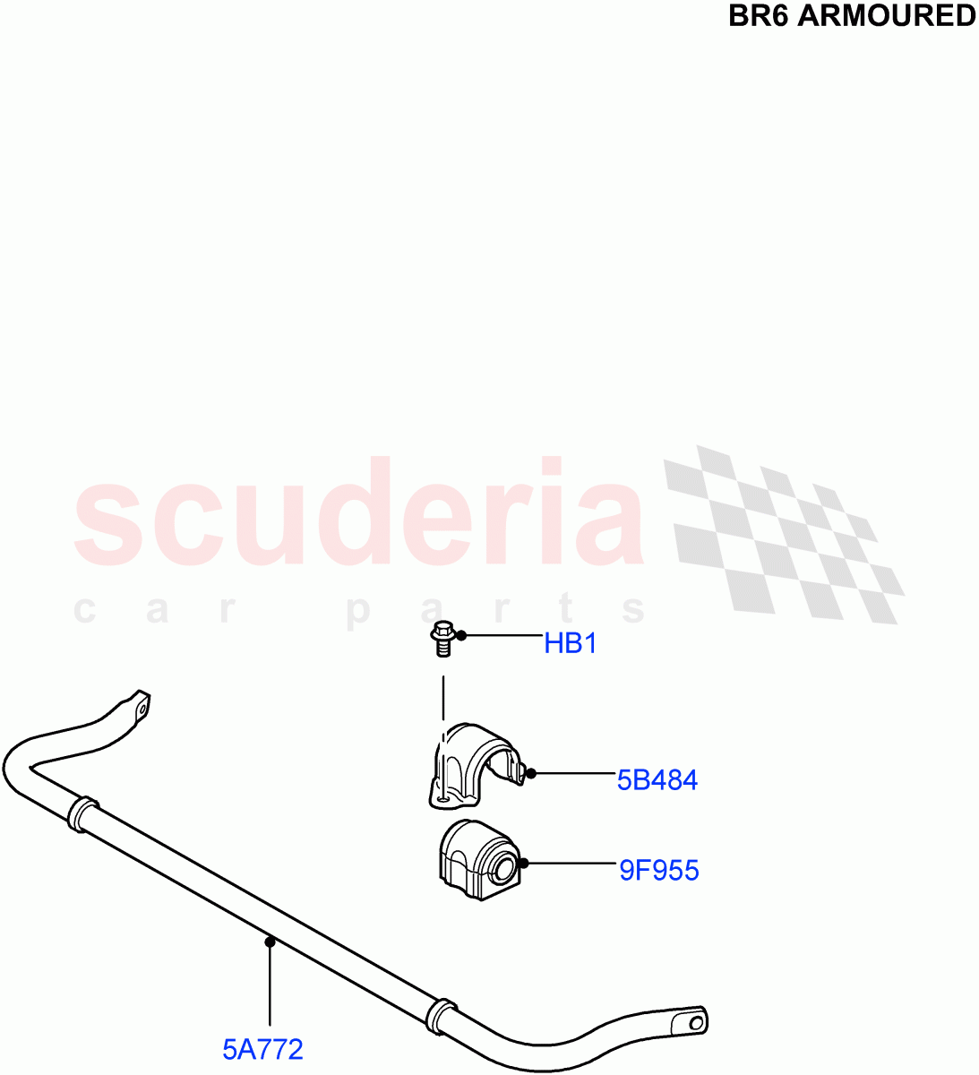 Rear Cross Member & Stabilizer Bar (With B6 Level Armouring) ((V) FROMAA000001) of Land Rover Land Rover Discovery 4 (2010-2016) [3.0 Diesel 24V DOHC TC]