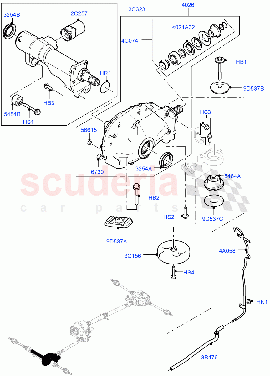 Front Axle Case (Nitra Plant Build) (3.0L AJ20D6 Diesel High, 2.0L I4 High DOHC AJ200 Petrol, 3.0L AJ20P6 Petrol High) ((V) FROMM2000001) of Land Rover Land Rover Discovery 5 (2017+) [3.0 DOHC GDI SC V6 Petrol]