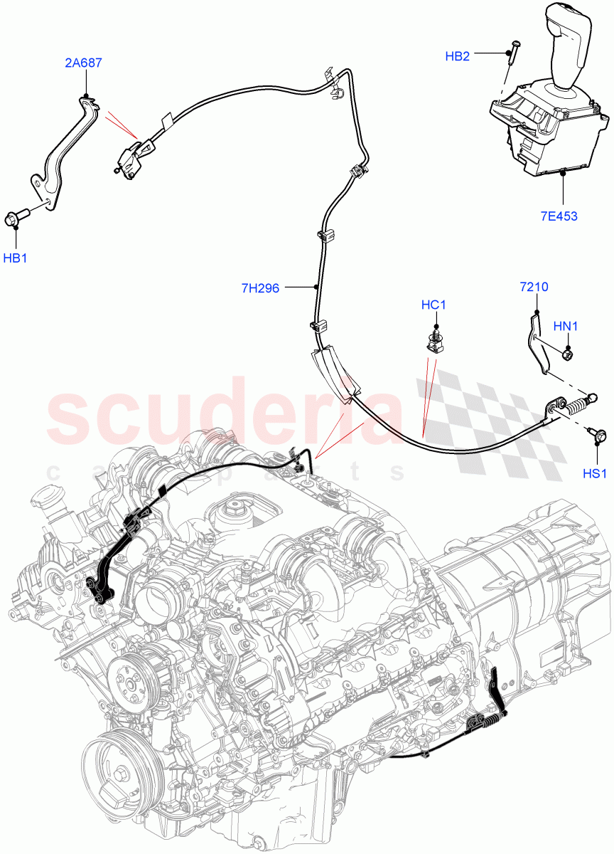 Gear Change-Automatic Transmission (4.4L DOHC DITC V8 Diesel, 8 Speed Auto Trans ZF 8HP70 4WD) ((V) FROMJA000001) of Land Rover Land Rover Range Rover Sport (2014+) [2.0 Turbo Petrol AJ200P]