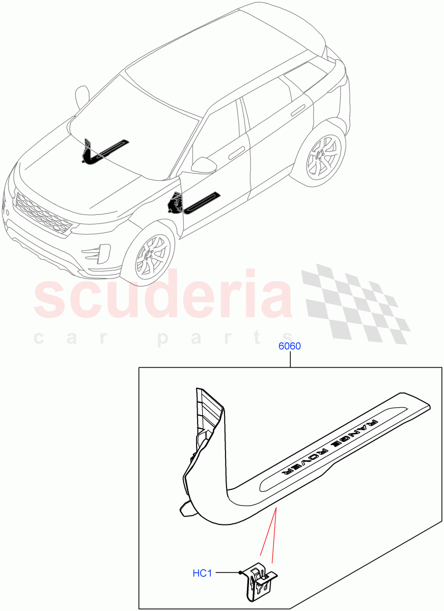 Door Sill Finishers (Halewood (UK)) of Land Rover Land Rover Range Rover Evoque (2019+) [2.0 Turbo Diesel AJ21D4]