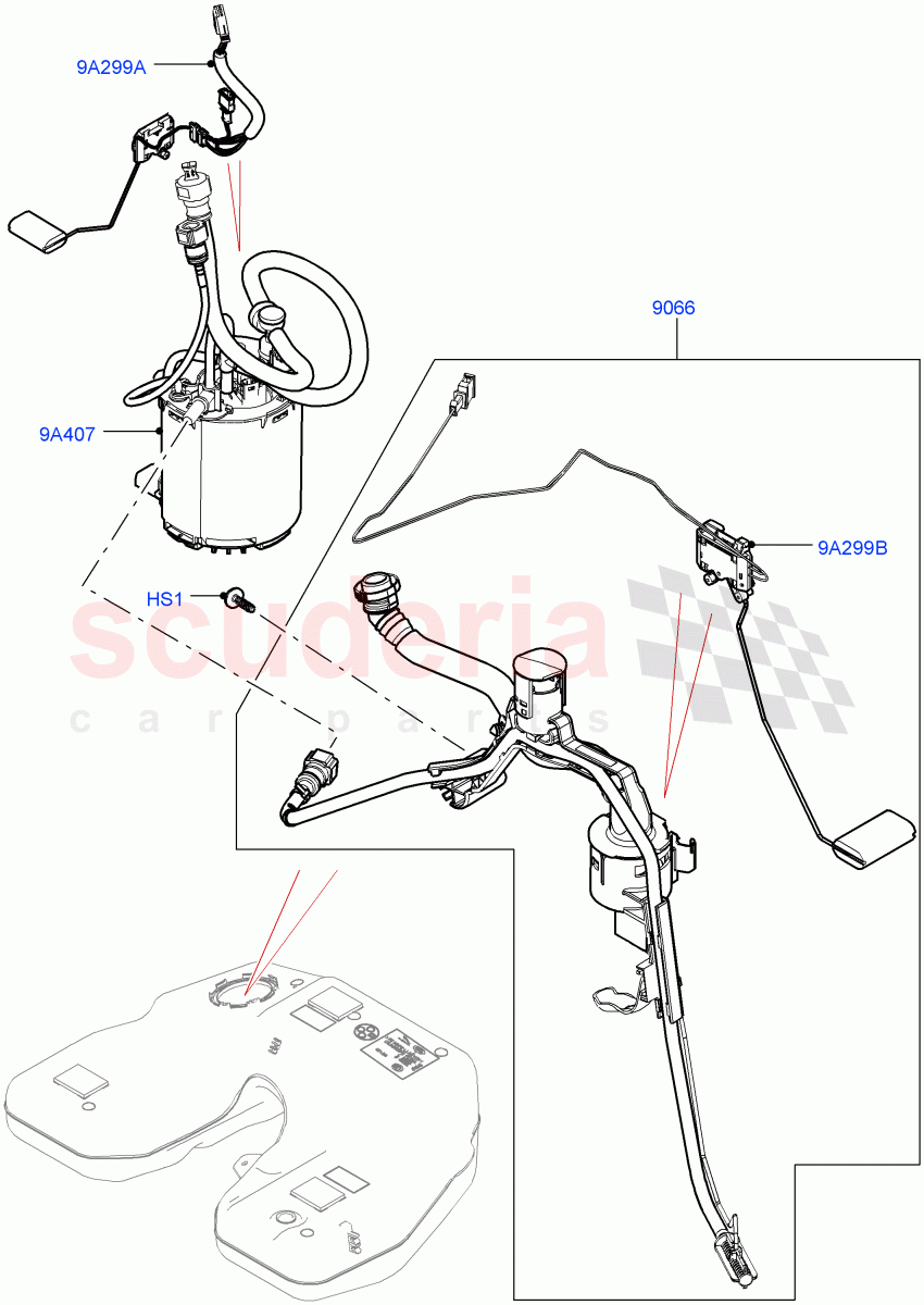 Fuel Pump And Sender Unit (3.0L 24V DOHC V6 TC Diesel, 3.0L 24V V6 Turbo Diesel Std Flow) of Land Rover Land Rover Range Rover (2012-2021) [3.0 Diesel 24V DOHC TC]