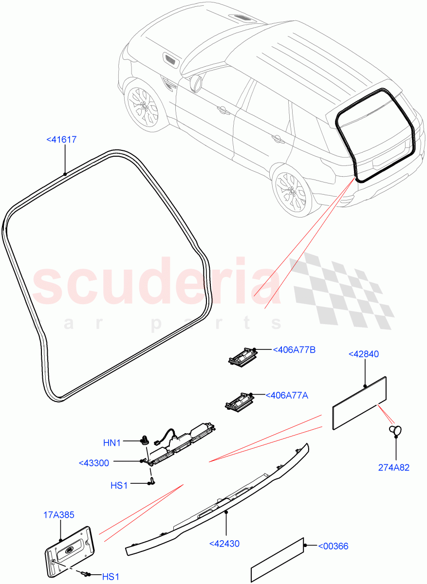 Luggage Compartment Door (Finisher And Seals) of Land Rover Land Rover Range Rover Sport (2014+) [4.4 DOHC Diesel V8 DITC]