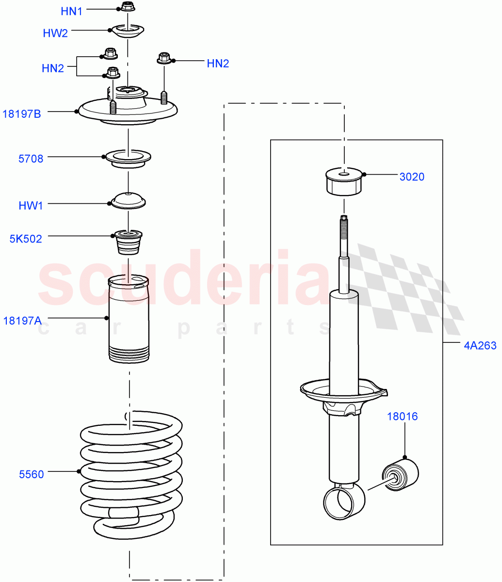 Rear Springs And Shock Absorbers (With Standard Duty Coil Spring Susp) ((V) FROMAA000001) of Land Rover Land Rover Discovery 4 (2010-2016) [5.0 OHC SGDI NA V8 Petrol]