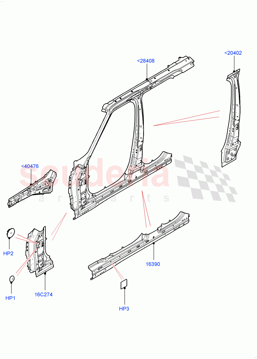 Side Panels - Inner (Middle - Front) of Land Rover Land Rover Range Rover (2012-2021) [2.0 Turbo Petrol AJ200P]