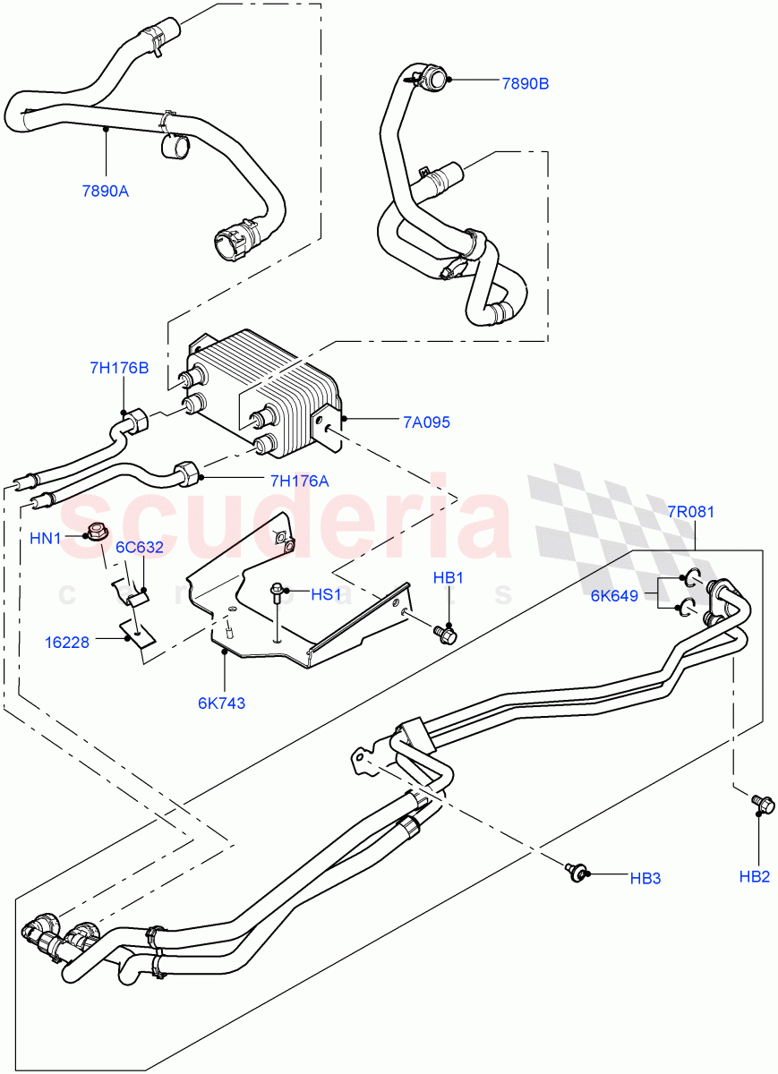 Transmission Cooling Systems (3.0 V6 D Gen2 Twin Turbo, 8 Speed Auto Trans ZF 8HP70 4WD, 3.0L DOHC GDI SC V6 PETROL) ((V) FROMEA000001) of Land Rover Land Rover Discovery 4 (2010-2016) [5.0 OHC SGDI NA V8 Petrol]