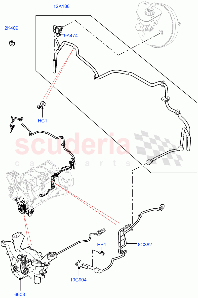 Vacuum Control And Air Injection (Nitra Plant Build) (2.0L I4 High DOHC AJ200 Petrol, LHD) ((V) FROMK2000001, (V) TOL2999999) of Land Rover Land Rover Discovery 5 (2017+) [2.0 Turbo Petrol AJ200P]