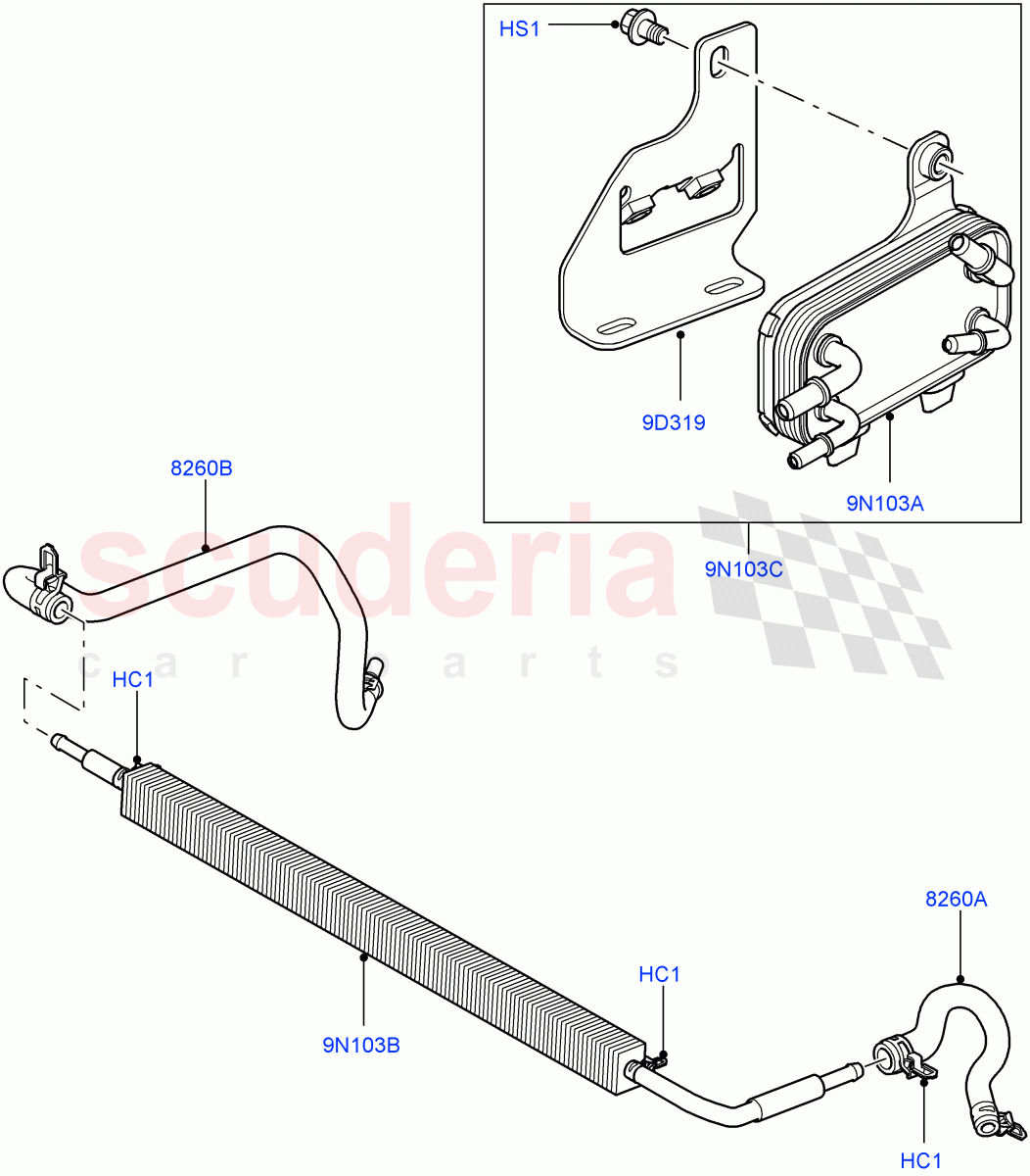 Fuel Cooler Assembly (Lion Diesel 2.7 V6 (140KW)) ((V) TO9A999999) of Land Rover Land Rover Range Rover Sport (2005-2009) [2.7 Diesel V6]