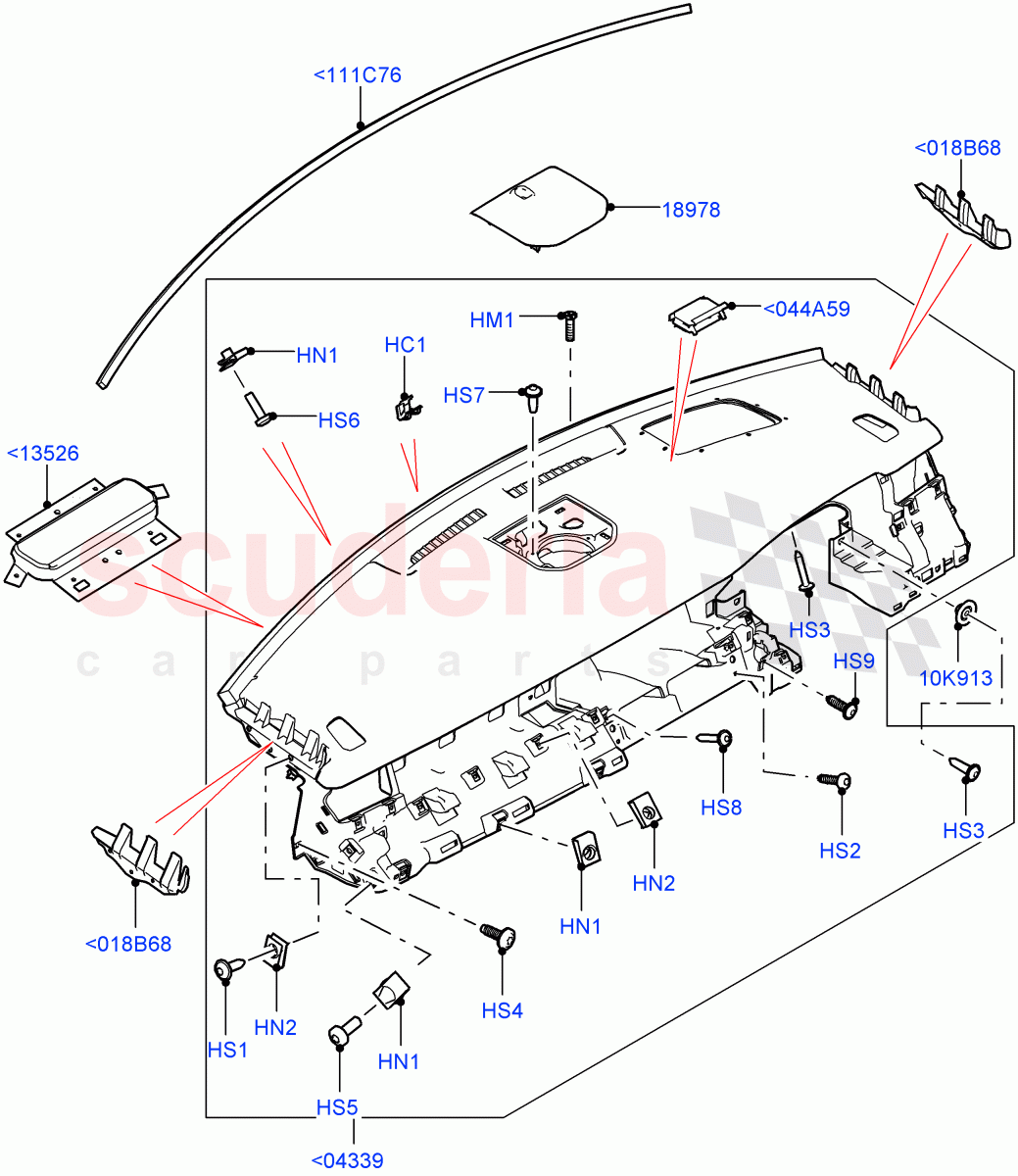 Instrument Panel (Upper, External) (Halewood (UK)) ((V) TOKH999999) of Land Rover Land Rover Discovery Sport (2015+) [2.0 Turbo Petrol GTDI]
