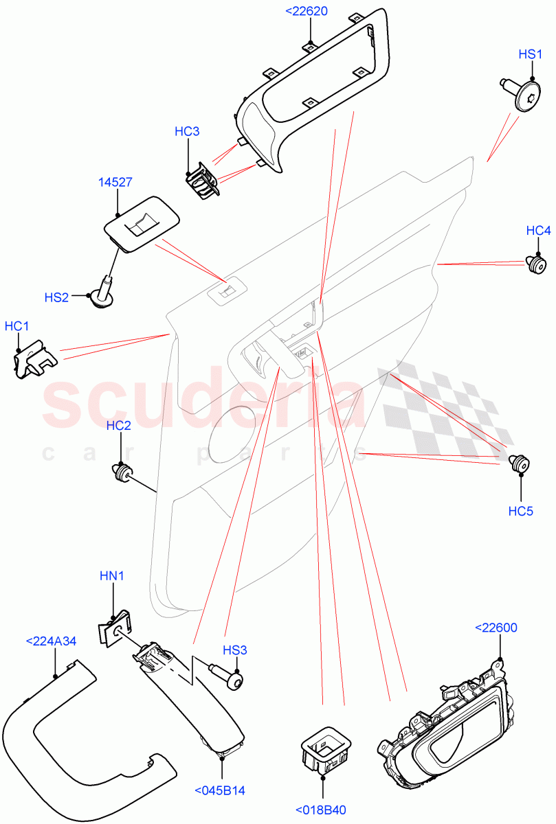 Rear Door Trim Installation (Changsu (China)) ((V) FROMFG000001, (V) TOKG446856) of Land Rover Land Rover Discovery Sport (2015+) [2.0 Turbo Petrol GTDI]