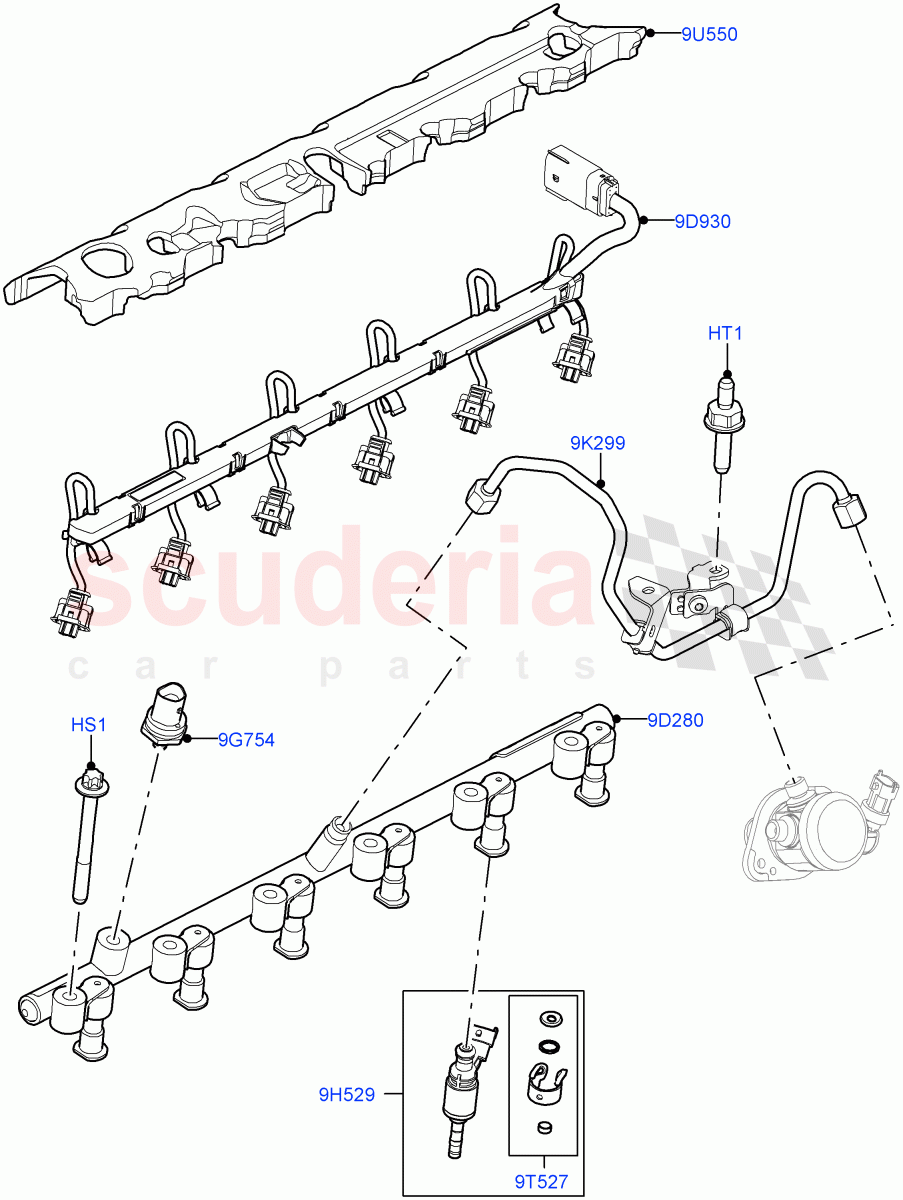 Fuel Injectors And Pipes (3.0L AJ20P6 Petrol High) ((V) FROMKA000001) of Land Rover Land Rover Range Rover (2012-2021) [3.0 I6 Turbo Petrol AJ20P6]