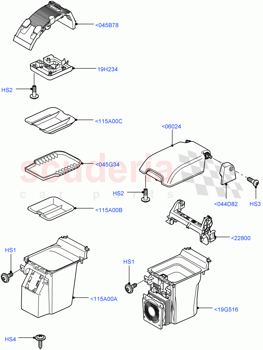 Console - Floor (For Stowage Boxes And Lids) ((V) TO9A999999) of Land Rover Land Rover Range Rover Sport (2005-2009) [4.4 AJ Petrol V8]