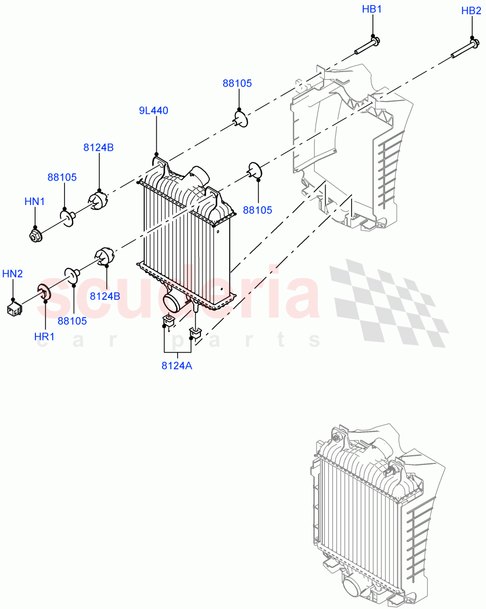 Intercooler/Air Ducts And Hoses (Main Unit) (2.0L 16V TIVCT T/C 240PS Petrol) of Land Rover Land Rover Range Rover Sport (2014+) [2.0 Turbo Petrol GTDI]
