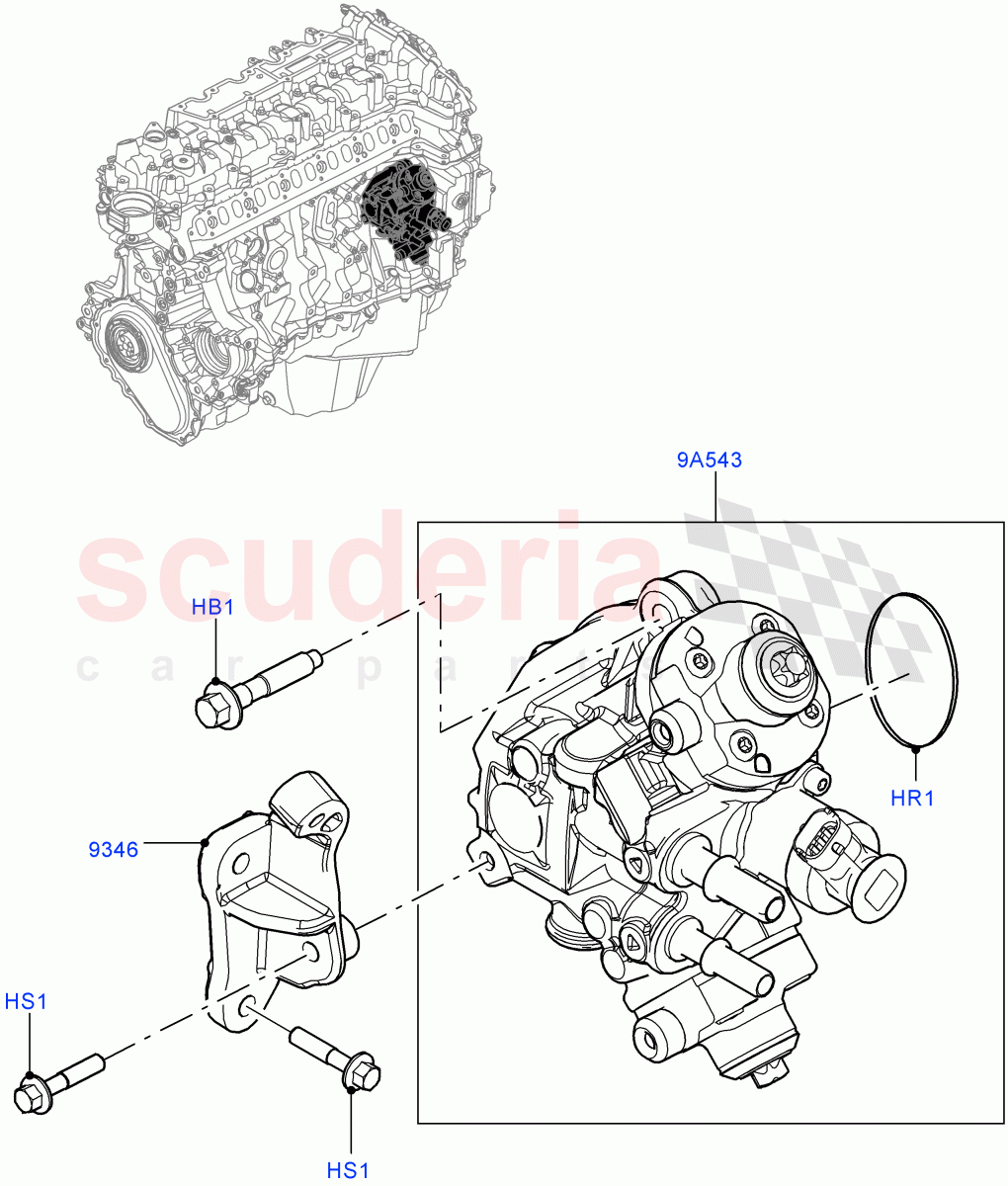Fuel Injection Pump - Diesel (3.0L AJ20D6 Diesel High) ((V) FROMLA000001) of Land Rover Land Rover Range Rover Velar (2017+) [3.0 I6 Turbo Diesel AJ20D6]