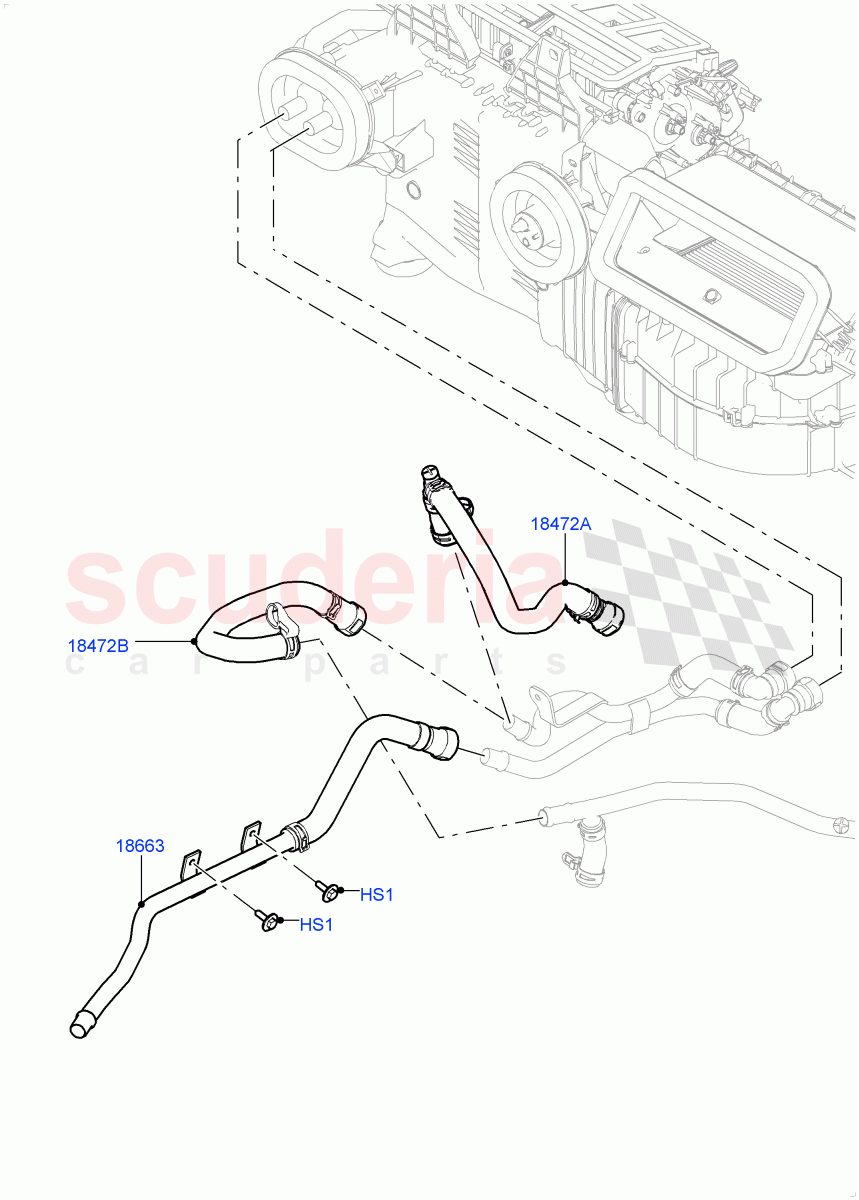 Heater Hoses (Front) (3.0 V6 Diesel, With Ptc Heater, With Fresh Air Heater, Less Heater) of Land Rover Land Rover Range Rover Sport (2014+) [3.0 I6 Turbo Petrol AJ20P6]